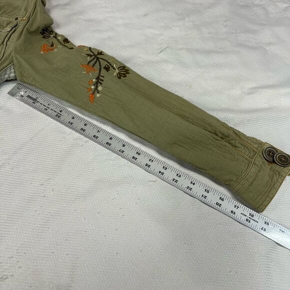 Zu Elements Giacca Jaime Green Embroidered Military Jacket Made In Italy 100% Co - Picture 5 of 10